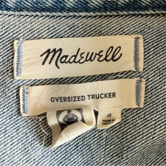 Madewell Blue Denim Oversized Trucker Jacket - Picture 3 of 4